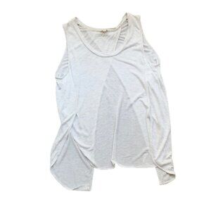 Aritzia Wilfred Tank Top T-shirt Rayon Sleeveless Split Back Open Off White XXS